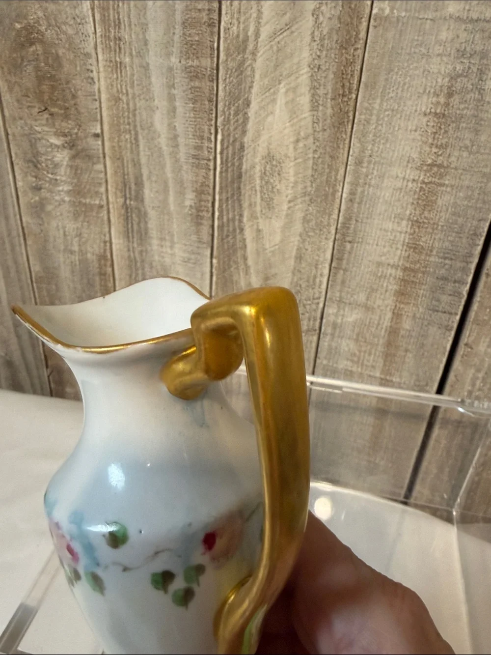 Antique 1929 Hand Painted Miniature Porcelain Pitcher Vase Hobbiest Signed